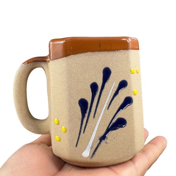 Hand Made Mexico Pottery Coffee Mug Cup Brown Textured Ceramic Hand Crafted Set - Picture 9 of 16
